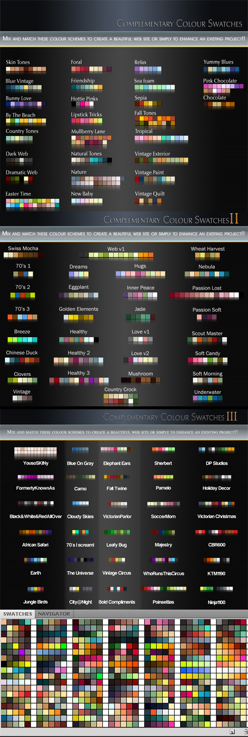 92 Complementary Photoshop Colour Swatches ACO