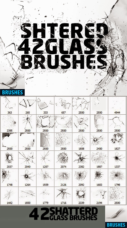 42 Shattered Glass Brushes for Photoshop