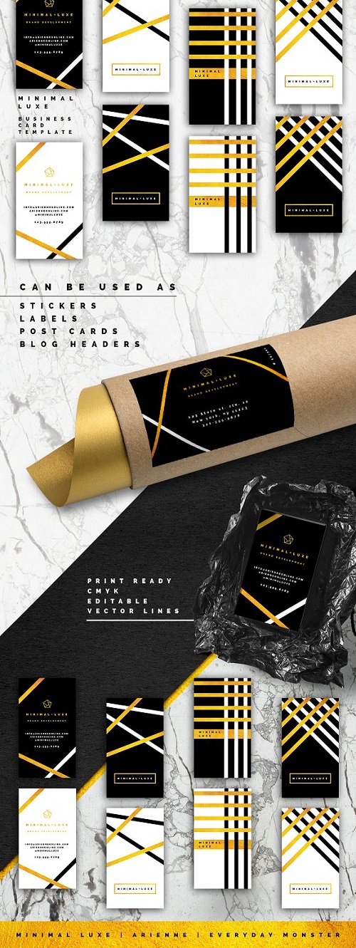 4 Gold Luxe Business Cards 1450920