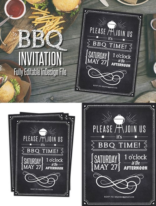 Chalkboard BBQ Party Invite 1513730