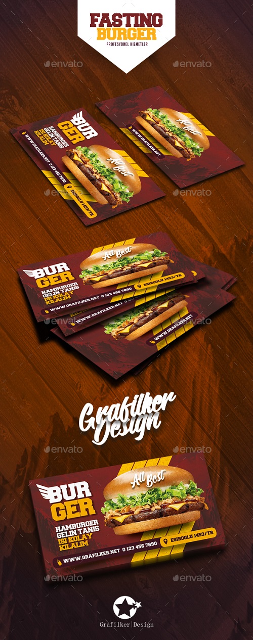Fast Food Burger Business Card Templates 20025089