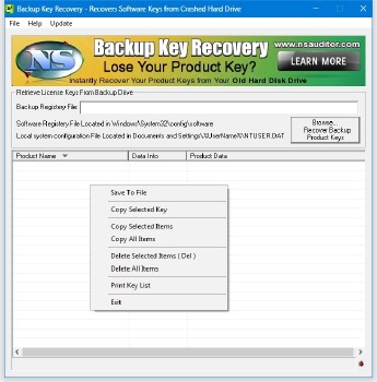 Nsasoft Backup Key Recovery 2.2.4.0