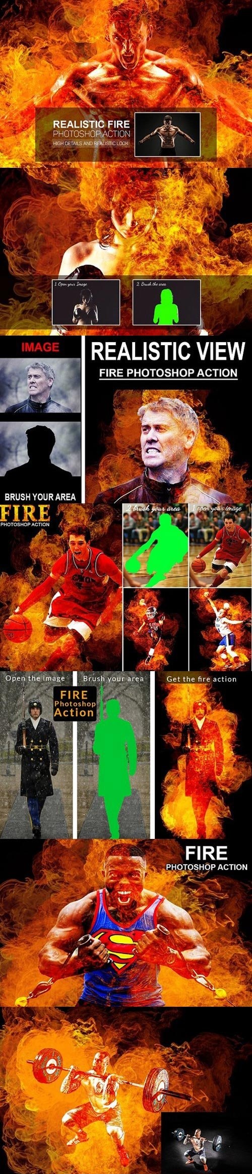 Realistic Fire Photoshop Action 1518270