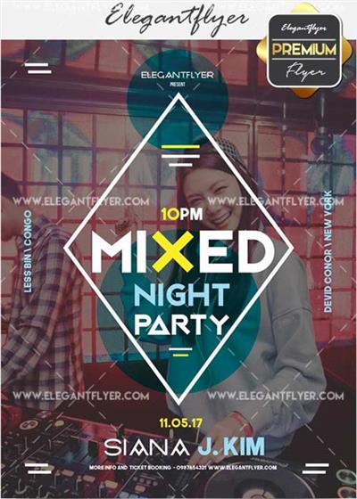 Mixed Party V30 Flyer PSD Template + Facebook Cover