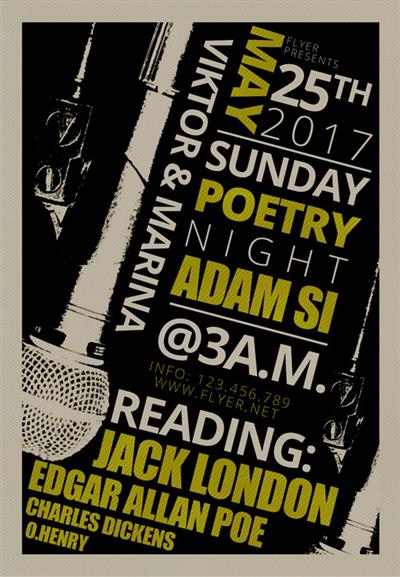 Premium A5 Flyer Template - Sunday Poetry Night