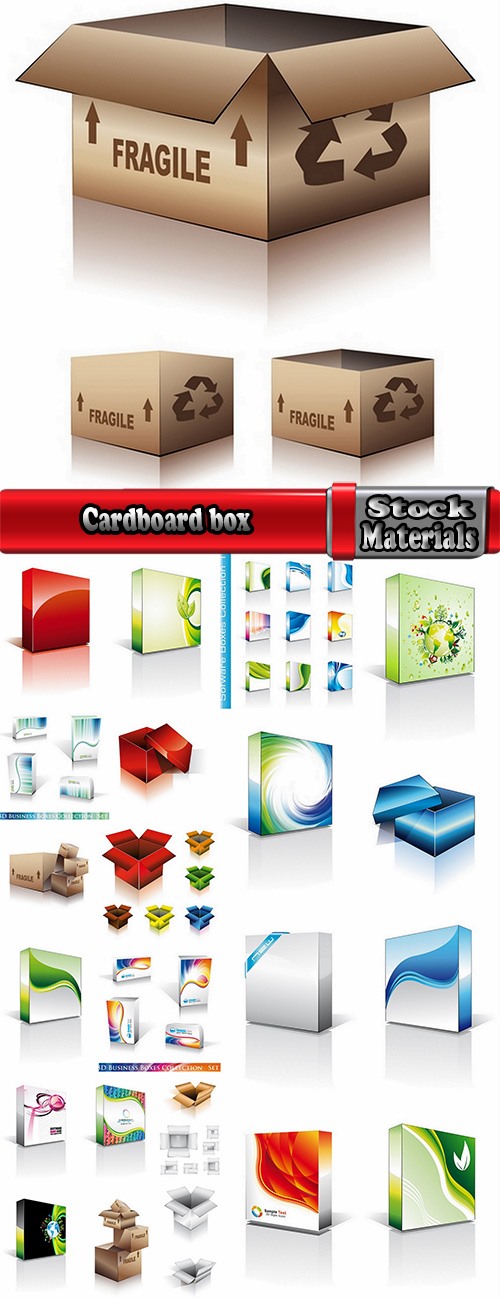 Cardboard box packing example template 25 EPS