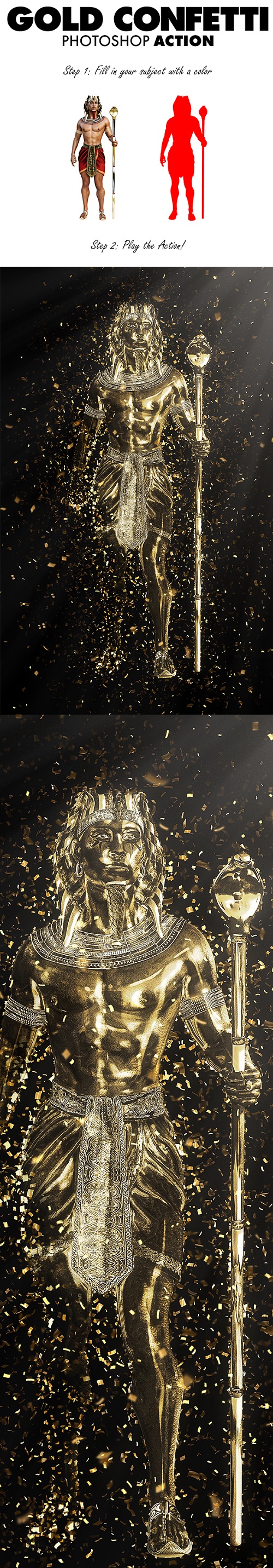 Gold Confetti Photoshop Action 20237930