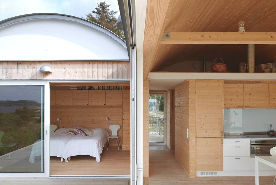 Замечательный проект летнего дома с раздвижными стеклянными стенами