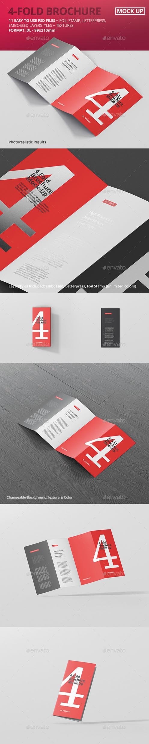 4-Fold Brochure Mockup - DL 99x210mm 20183322