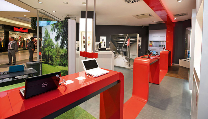 Стильное оформление шоурума для интернет-магазинов мобильных телефонов vodafone shops, германия