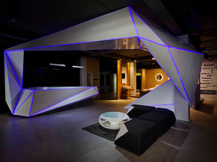 Стильный выставочный зал компании emporio — концептуальные формы от архитектурной фирмы nu.de, каннур, индия