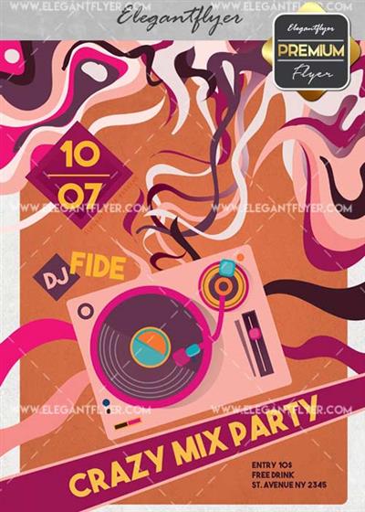 Crazy Mix Party V31 Flyer PSD Template + Facebook CoverDOWNLOAD: