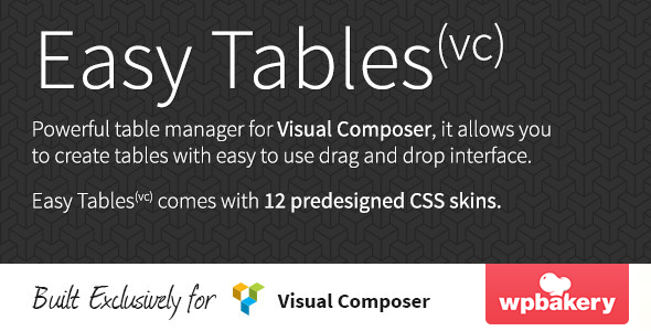 Nulled CodeCanyon - Easy Tables v1.0.11 - Table Manager for Visual Composer