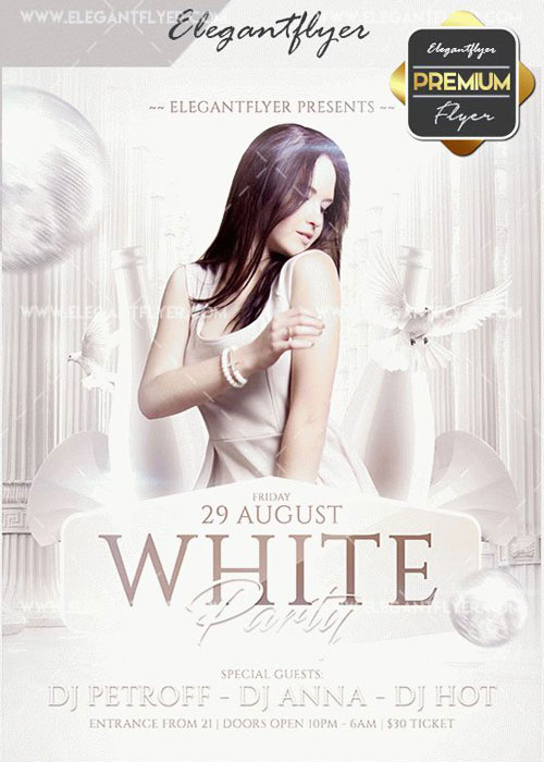 White Party V30 Flyer PSD Template + Facebook Cover