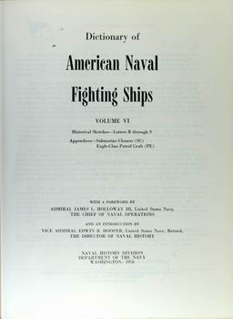 Dictionary of American Naval Fighting Ships vol VI