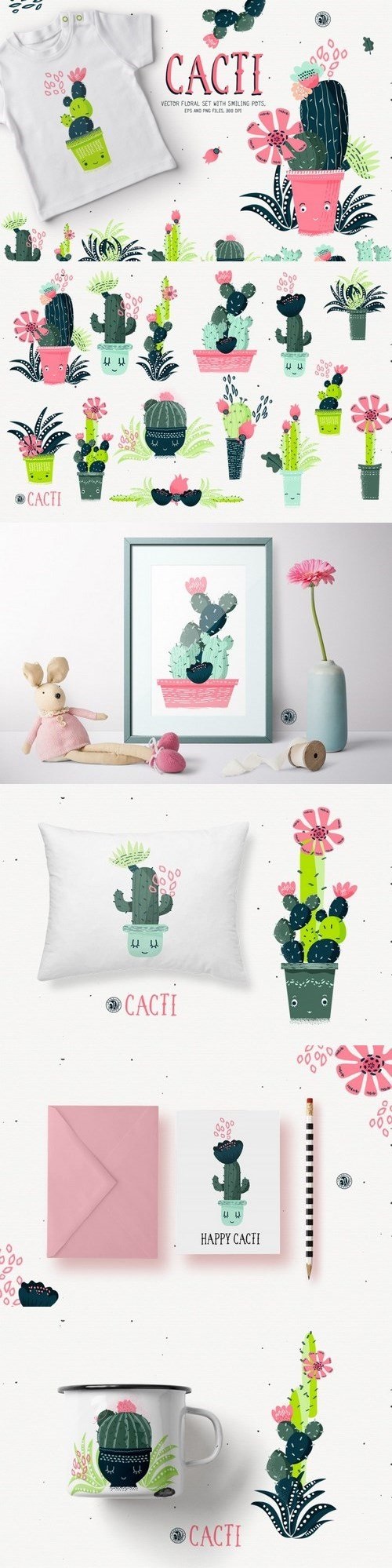 Cacti With Smiling Pots 1761126