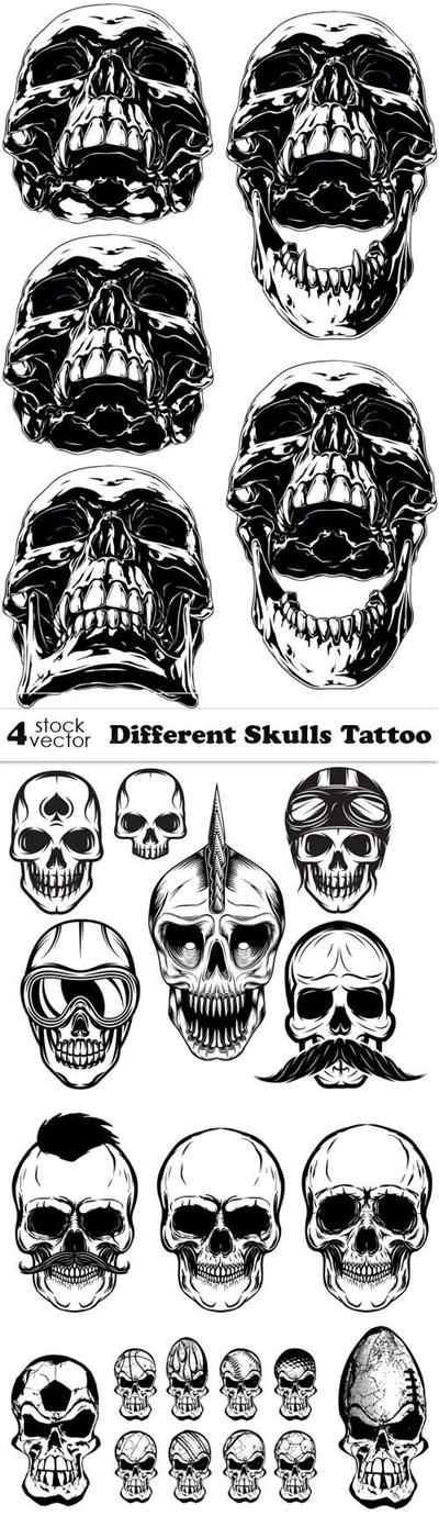 Vectors - Different Skulls Tattoo