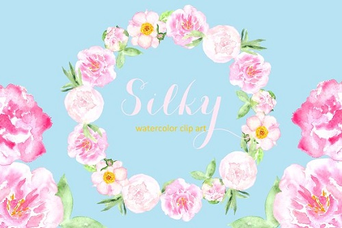 Peony Silky watercolor clipart 233234