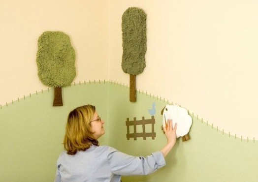 Забавные овечки для декорирования стены в детской комнате – трогательный интерьер своими руками