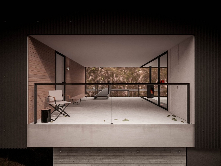 Эффектный минималистский дом консольного типа с панорамными окнами