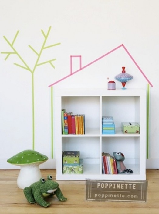 20 Идей по оформлению детских комнат цветными декоративными лентами washi tape