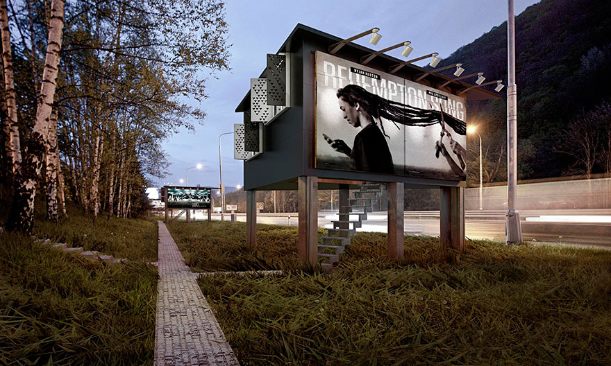 Комфортное жилье для бездомных в рекламном щите – социальный проект словацких архитекторов