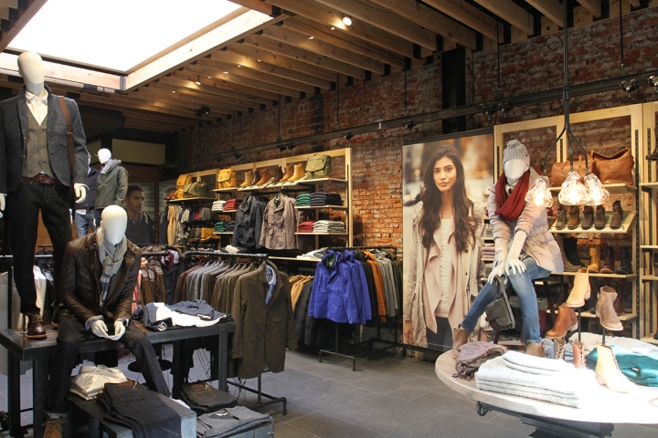 Интерьер-проект магазина одежды в промышленном здании: timberland specialty, филадельфия
