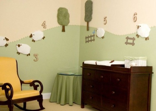 Забавные овечки для декорирования стены в детской комнате – трогательный интерьер своими руками