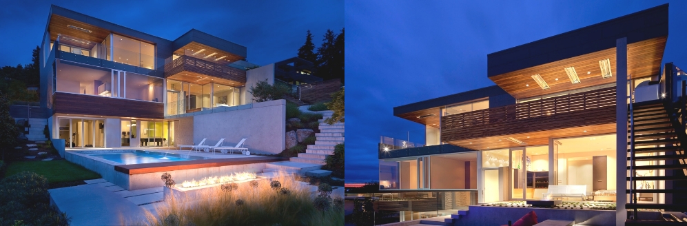 Проекты домов с панорамными окнами: трёхэтажный особняк в модернистском стиле