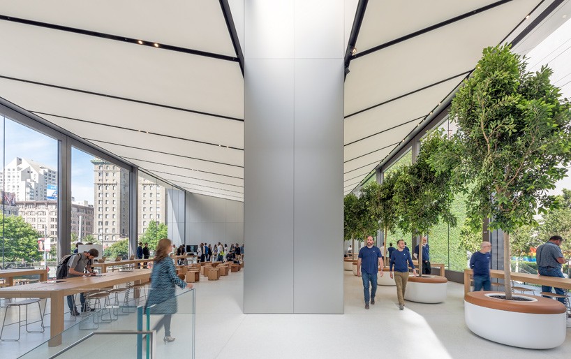 Apple открывает полный зелени магазин на юнион-сквер в сан-франциско