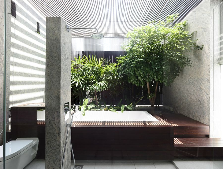 Вы когда-нибудь видели джунгли в ванной комнате? знакомьтесь: бесподобный интерьер от hyla architects, сингапур