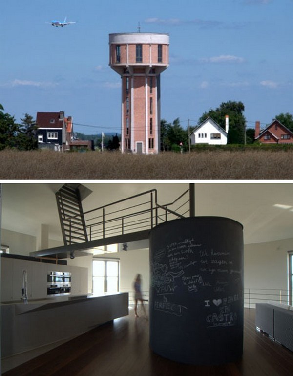 Необычные проекты домов: коттедж объёмом 250 тысяч... литров, или новая жизнь в водонапорной башне от bham design studio, бельгия