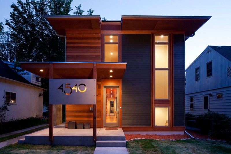Великолепный энергоэффективный дом urban green project от sala architects для сбережения бюджета, миннесота, сша